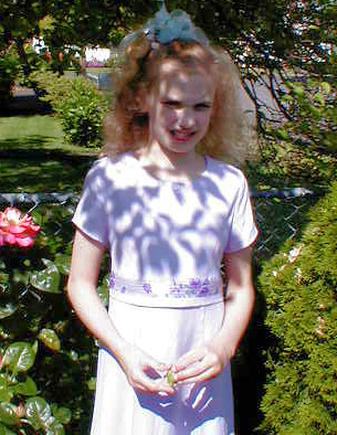 Rachel dressed for mass