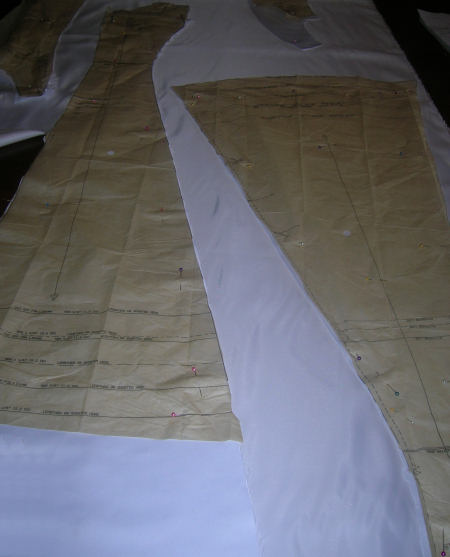 The lining ready to cut.